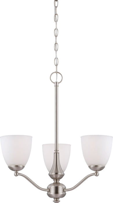 Patton 3 Light Chandelier/Up in Brushed Nickel