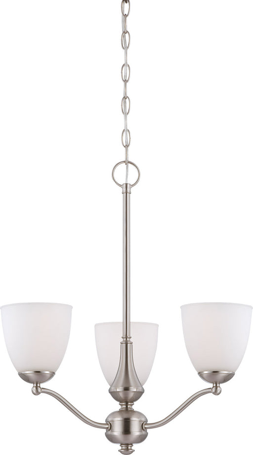 Patton 3 Light Chandelier/Up in Brushed Nickel