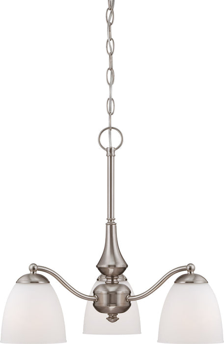 Patton 3-Light Chandelier/Down in Brushed Nickel