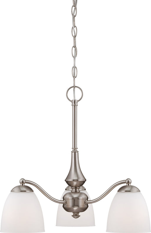 Patton 3-Light Chandelier/Down in Brushed Nickel