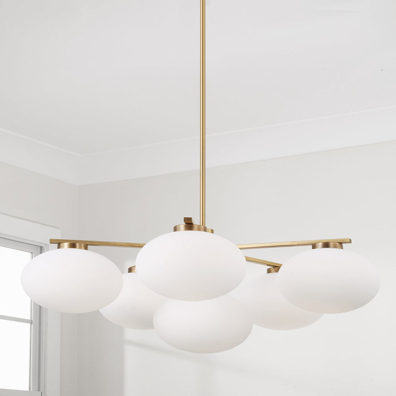Soren 6-Light Chandelier in Aged Brass