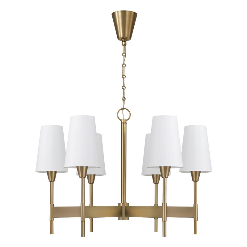 Leland 6-Light Chandelier in Aged Brass