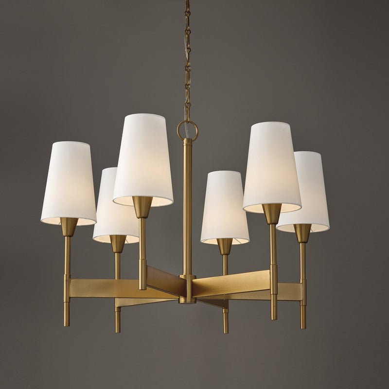 Leland 6-Light Chandelier in Aged Brass