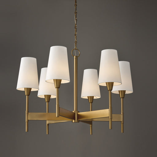 Leland 6-Light Chandelier in Aged Brass