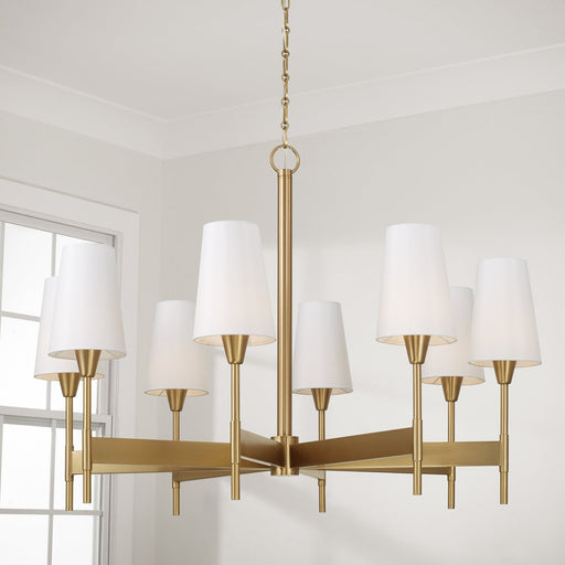 Leland 8-Light Chandelier in Aged Brass