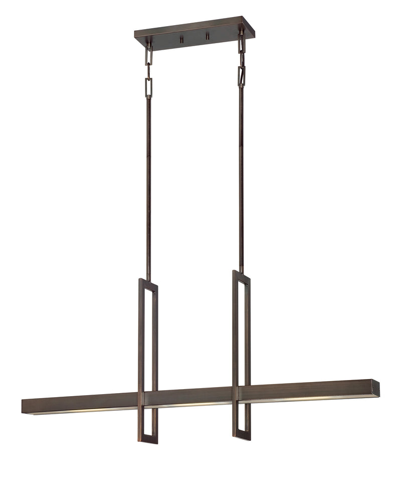 Frame LED Island Pendant in Hazel Bronze