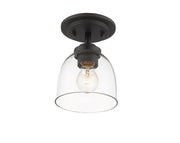 Ashton 1 Light 6" Flush Mount, Clear Shade in Bronze