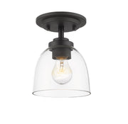 Ashton 1 Light 6" Flush Mount, Clear Shade in Bronze