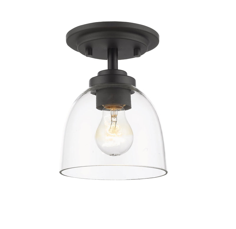 Ashton 1 Light 6" Flush Mount, Clear Shade in Bronze