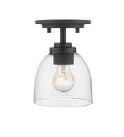 Ashton 1 Light 6" Flush Mount, Clear Shade in Bronze