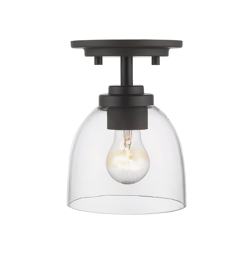 Ashton 1 Light 6" Flush Mount, Clear Shade in Bronze