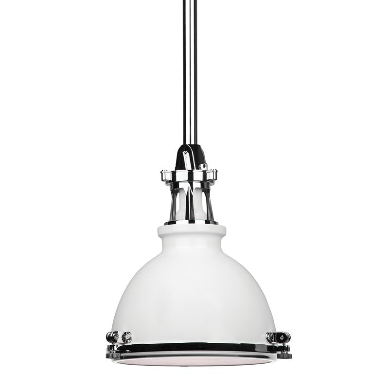Massena Small Pendant in White/polished Nickel Combo