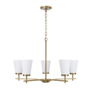 Drake 5-Light Chandelier in Aged Brass