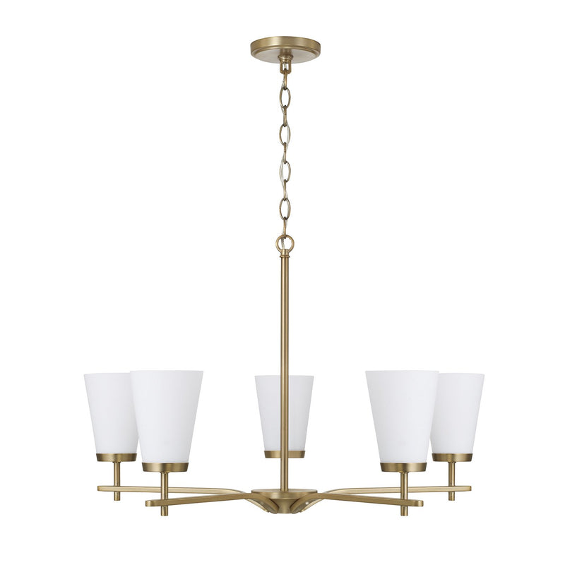 Drake 5-Light Chandelier in Aged Brass