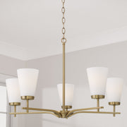 Drake 5-Light Chandelier in Aged Brass