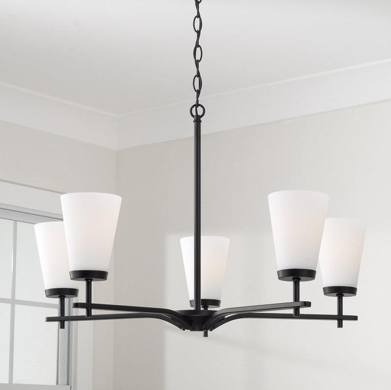 Drake 5-Light Chandelier in Matte Black