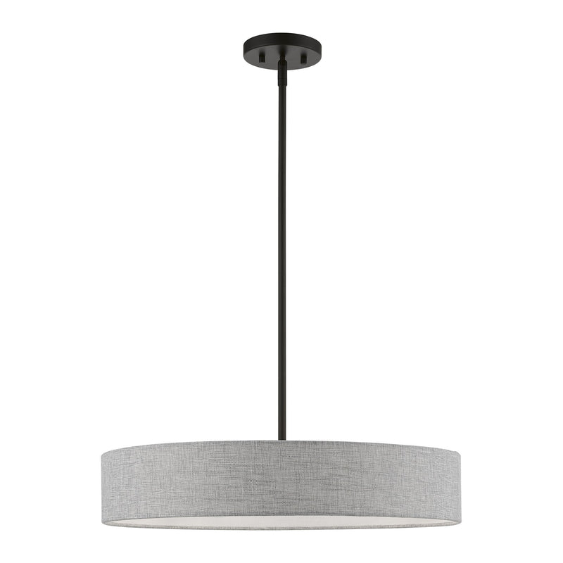 Elmhurst 4-Light Drum Pendant in Black