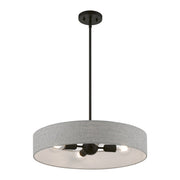 Elmhurst 4-Light Drum Pendant in Black