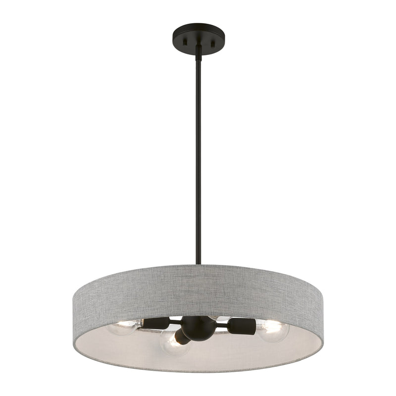 Elmhurst 4-Light Drum Pendant in Black