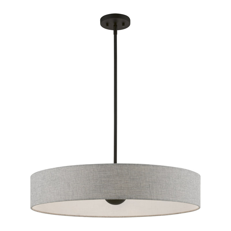 Elmhurst 5-Light Large Drum Pendant in Black