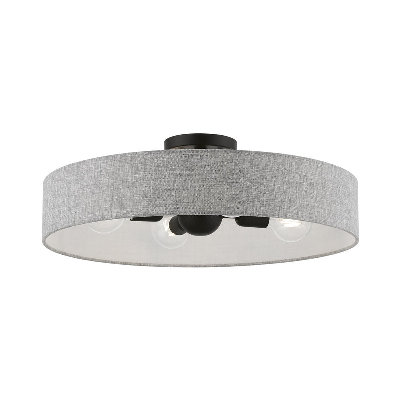 Elmhurst 22" 4-Light Semi-Flush Mount in Black