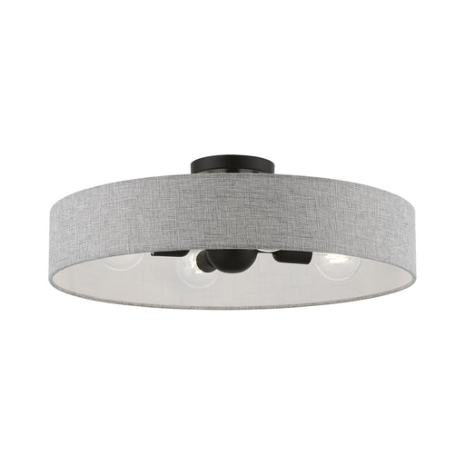 Elmhurst 22" 4-Light Semi-Flush Mount in Black