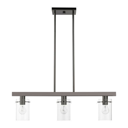 Munich 3-Light Linear Chandelier in Black Chrome