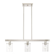 Munich 3-Light Linear Chandelier in Brushed Nickel