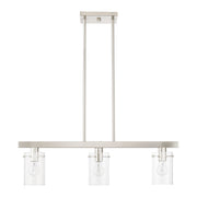 Munich 3-Light Linear Chandelier in Brushed Nickel