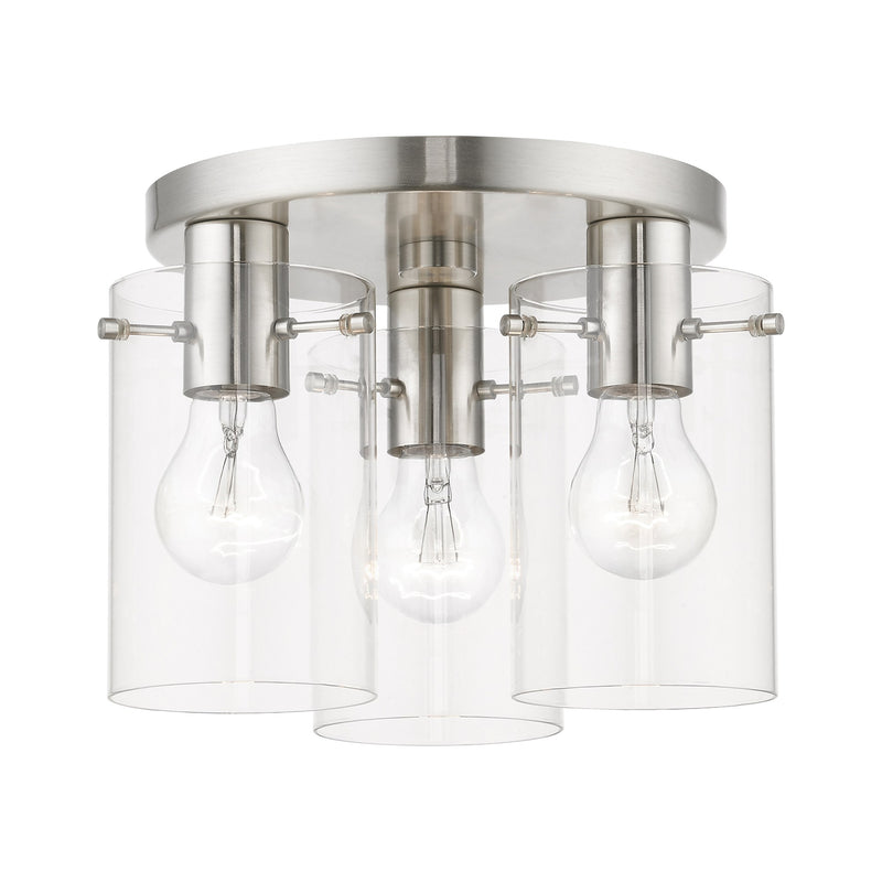 Munich 3-Light Flush Mount in Brushed Nickel