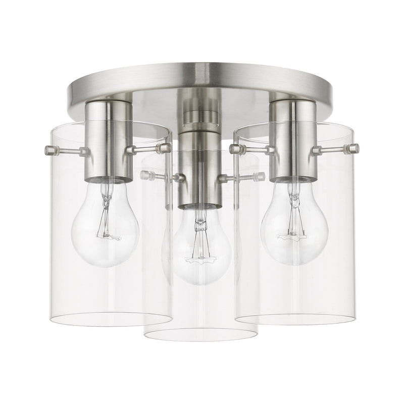 Munich 3-Light Flush Mount in Brushed Nickel