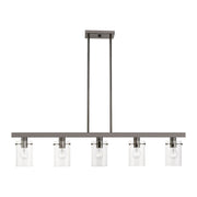 Munich 5-Light Linear Chandelier in Black Chrome