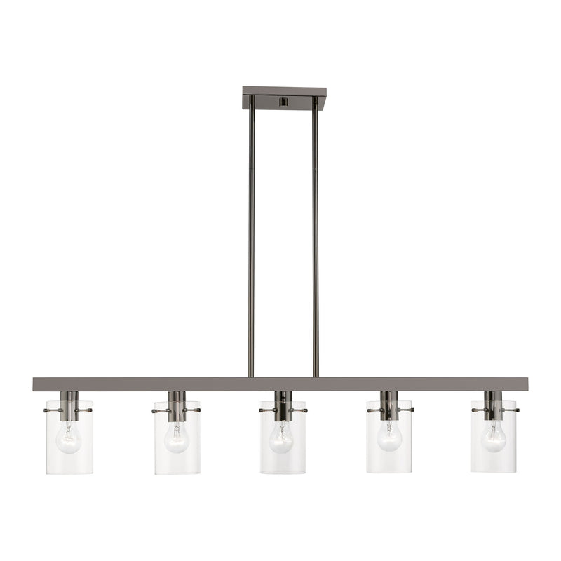 Munich 5-Light Linear Chandelier in Black Chrome