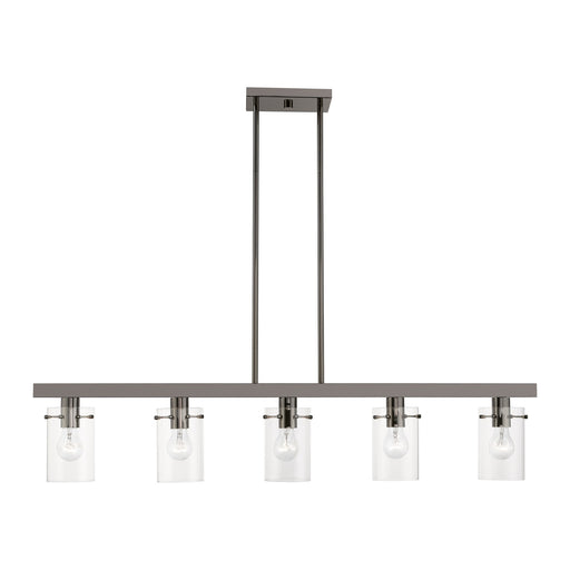Munich 5-Light Linear Chandelier in Black Chrome