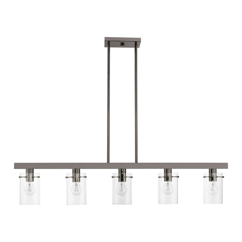 Munich 5-Light Linear Chandelier in Black Chrome