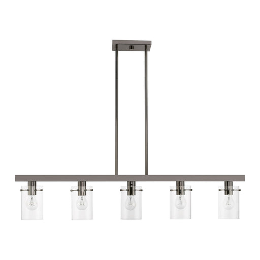 Munich 5-Light Linear Chandelier in Black Chrome