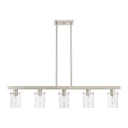 Munich 5-Light Linear Chandelier in Brushed Nickel