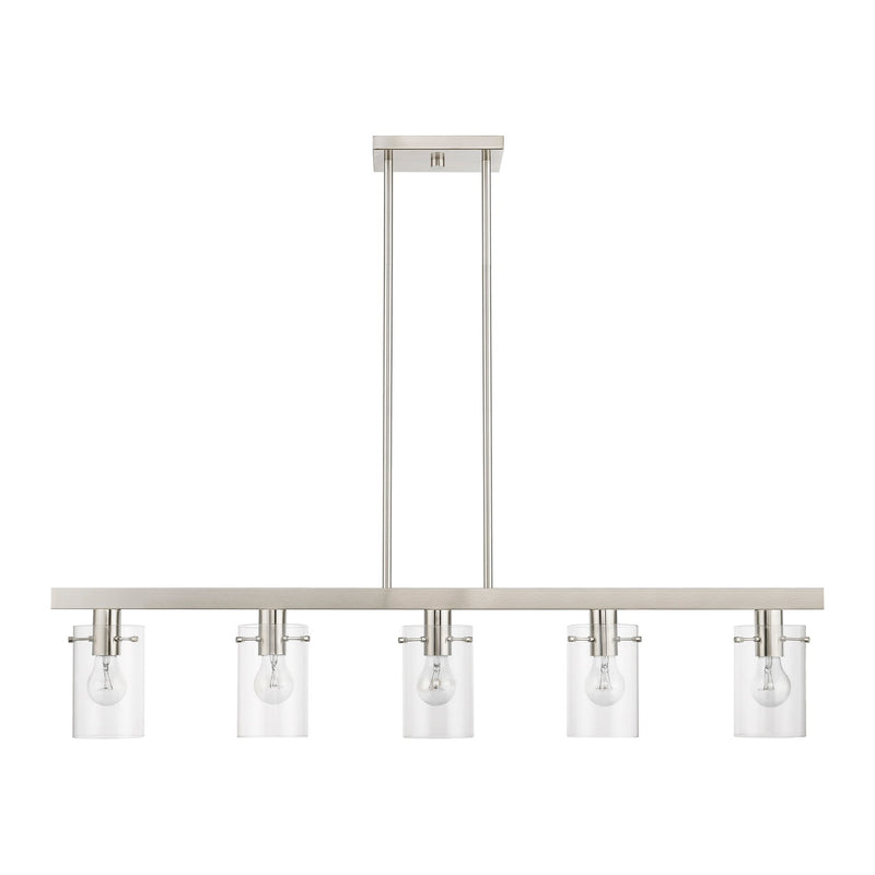 Munich 5-Light Linear Chandelier in Brushed Nickel