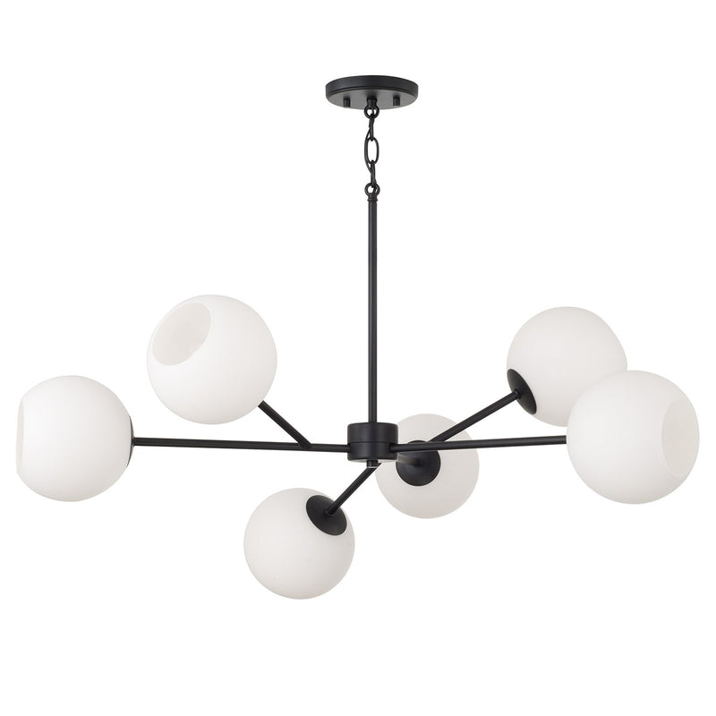 Atlas 6-Light Chandelier in Matte Black