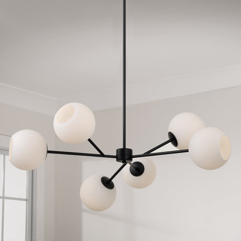 Atlas 6-Light Chandelier in Matte Black