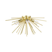Tribeca 4-Light Large Flush Mount in Soft Gold with Polished Brass Accents