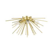 Tribeca 4-Light Large Flush Mount in Soft Gold with Polished Brass Accents