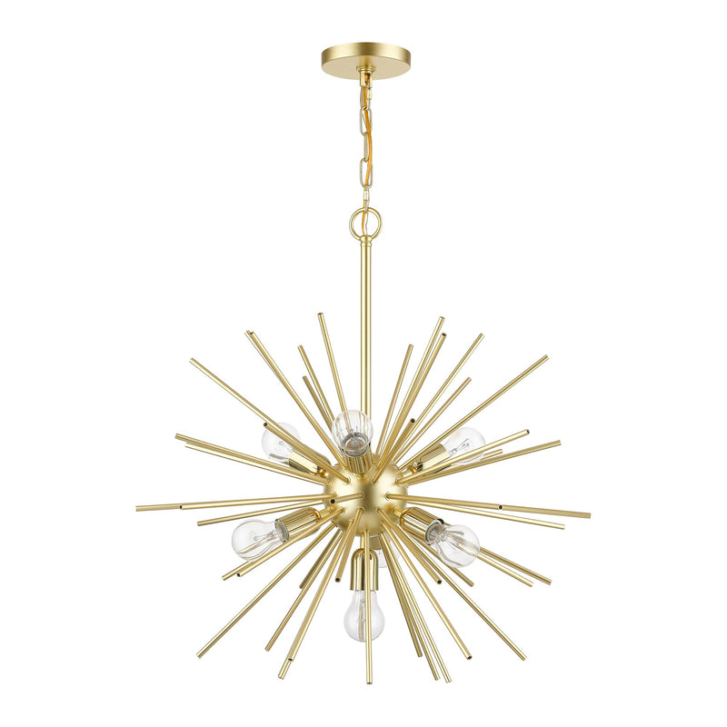 Tribeca 7-Light Chandelier in Soft Gold with Polished Brass Accents