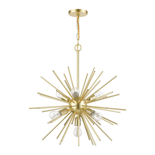 Tribeca 7-Light Chandelier in Soft Gold with Polished Brass Accents