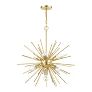 Tribeca 7-Light Chandelier in Soft Gold with Polished Brass Accents