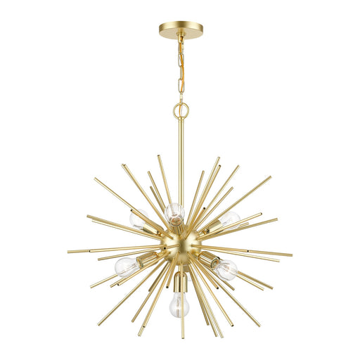 Tribeca 7-Light Chandelier in Soft Gold with Polished Brass Accents