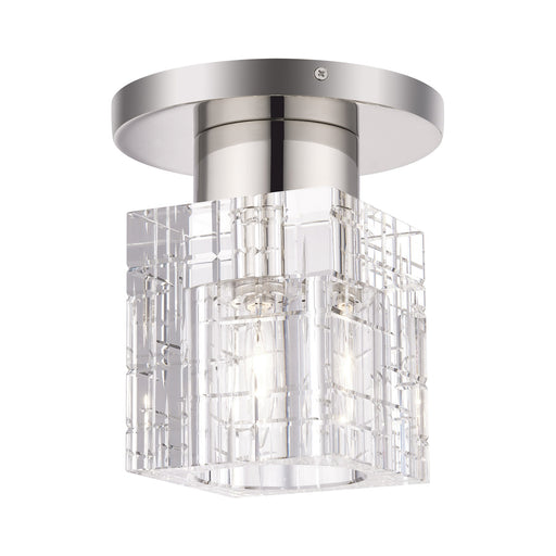Rotterdam Crystal Semi-Flush Mount in Polished Nickel
