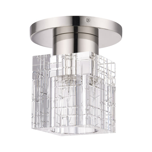 Rotterdam Crystal Semi-Flush Mount in Polished Nickel