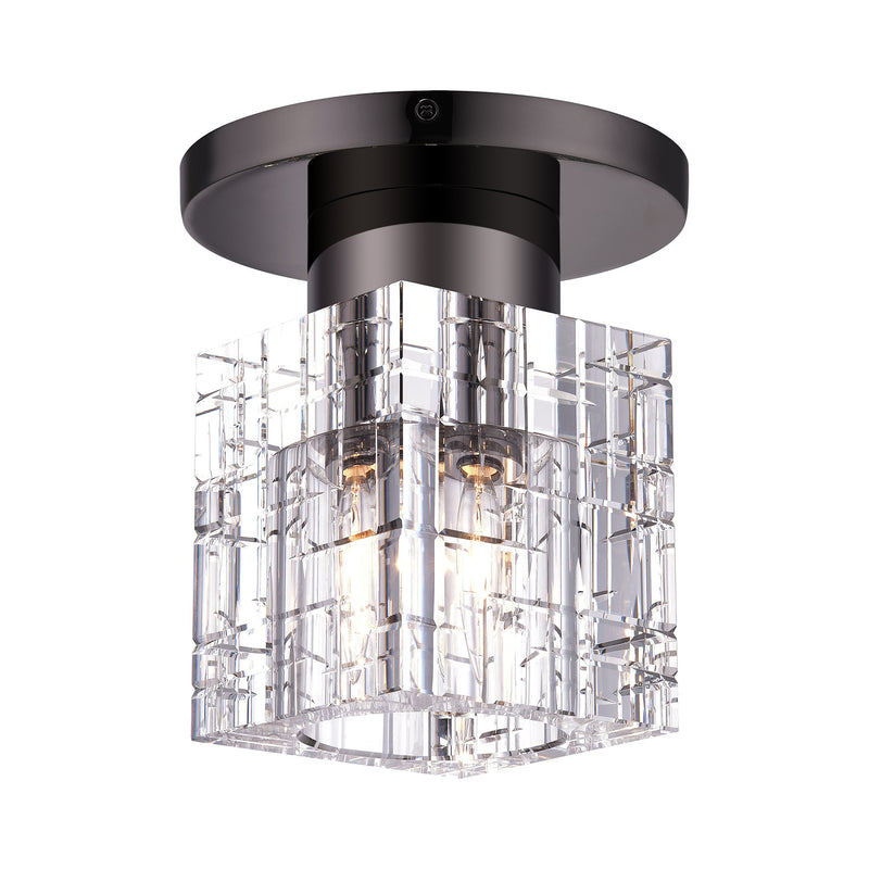 Rotterdam Crystal Semi-Flush Mount in Black Chrome