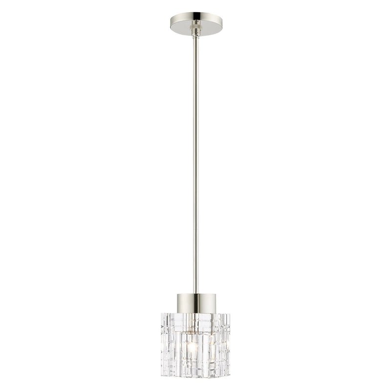 Rotterdam Crystal Mini Pendant in Polished Nickel
